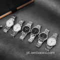 Relógios de quartzo de aço inoxidável casual masculino